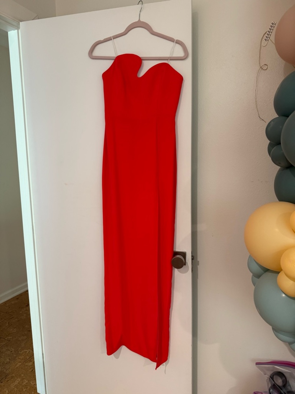 Amanda Uprichard Strapless Red Column Gown
